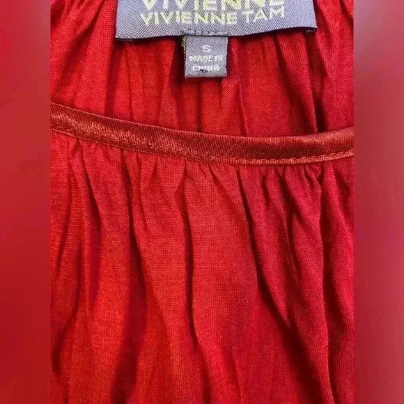 Vivienne Tam Womens Bat Sleeve Scoop Neck Jersey in Fuisha Pink Shirt Size Small - Picture 5 of 6